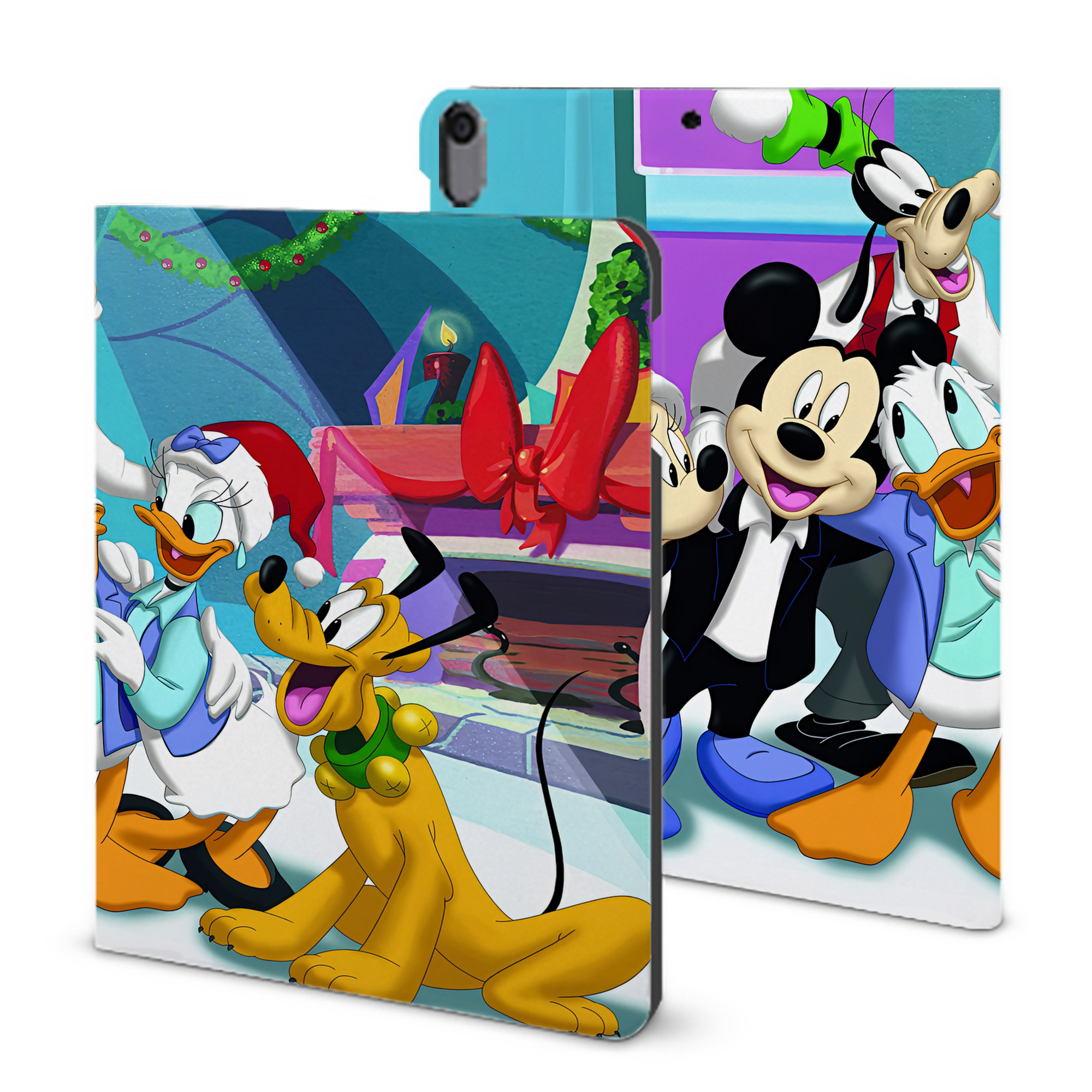 （画像用） ミッキーマウス Mickey Mouse IPad ケース ブック型 PUレザー TPU 耐衝撃 軽量 薄型 ペン収納なし 全面保護 IPad 各モデル対応